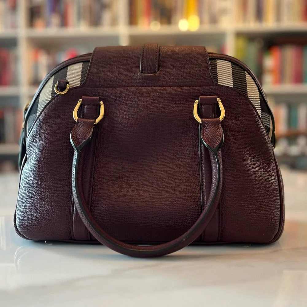 Burberry Dark Red Leather 2-way Bag - Picture 2 of 16